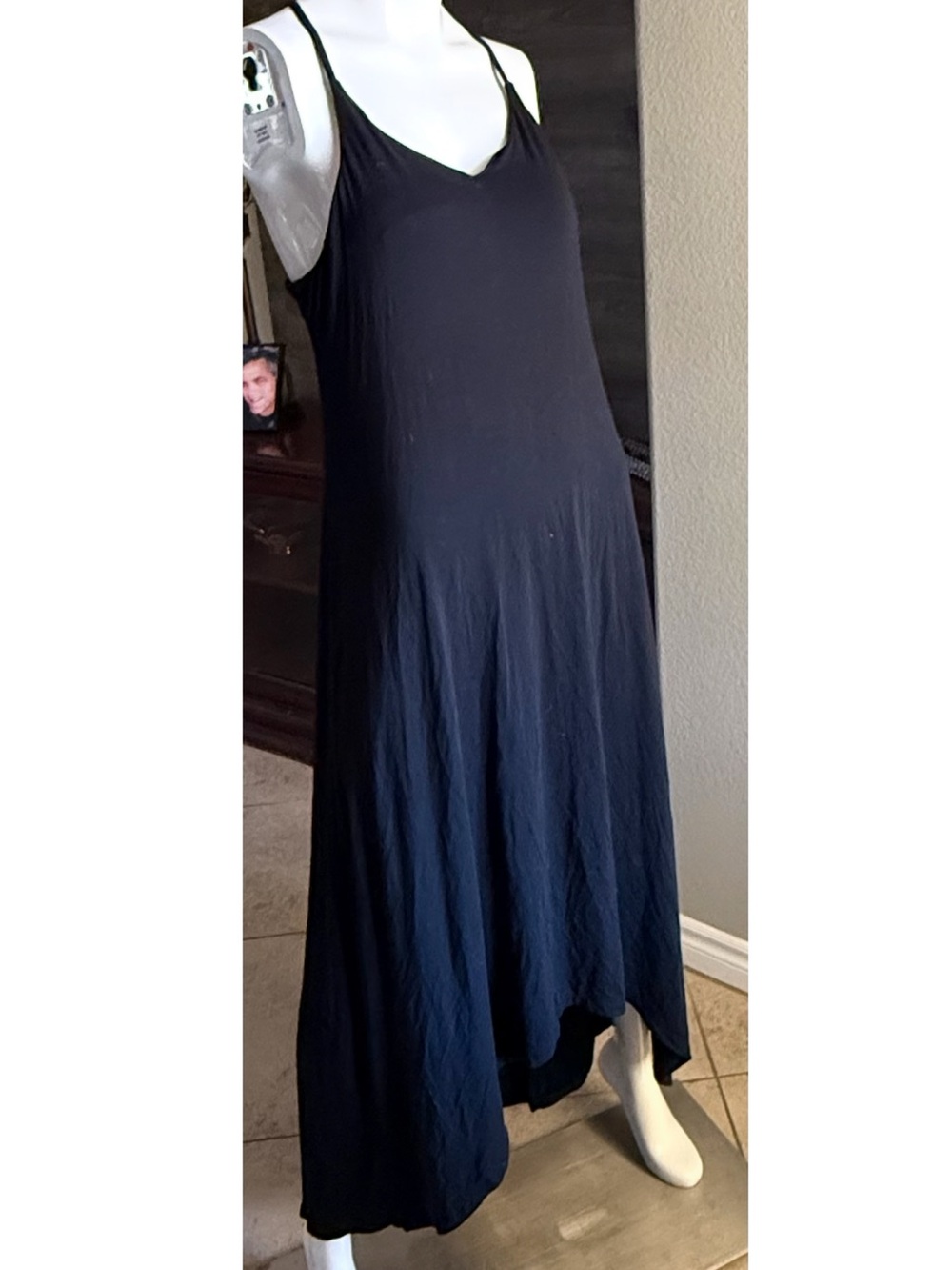 Nicole Miller Black Sleeveless Hi Lo Maxi Dress M